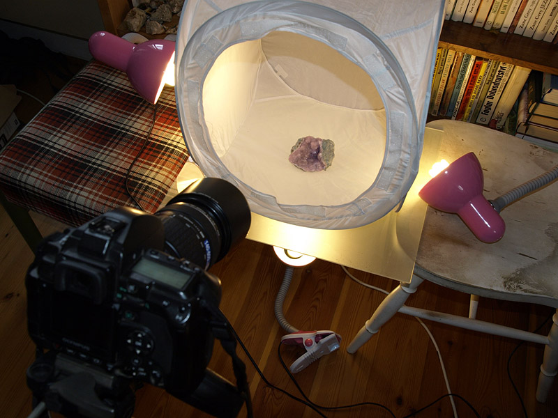 mineral photography in light tent